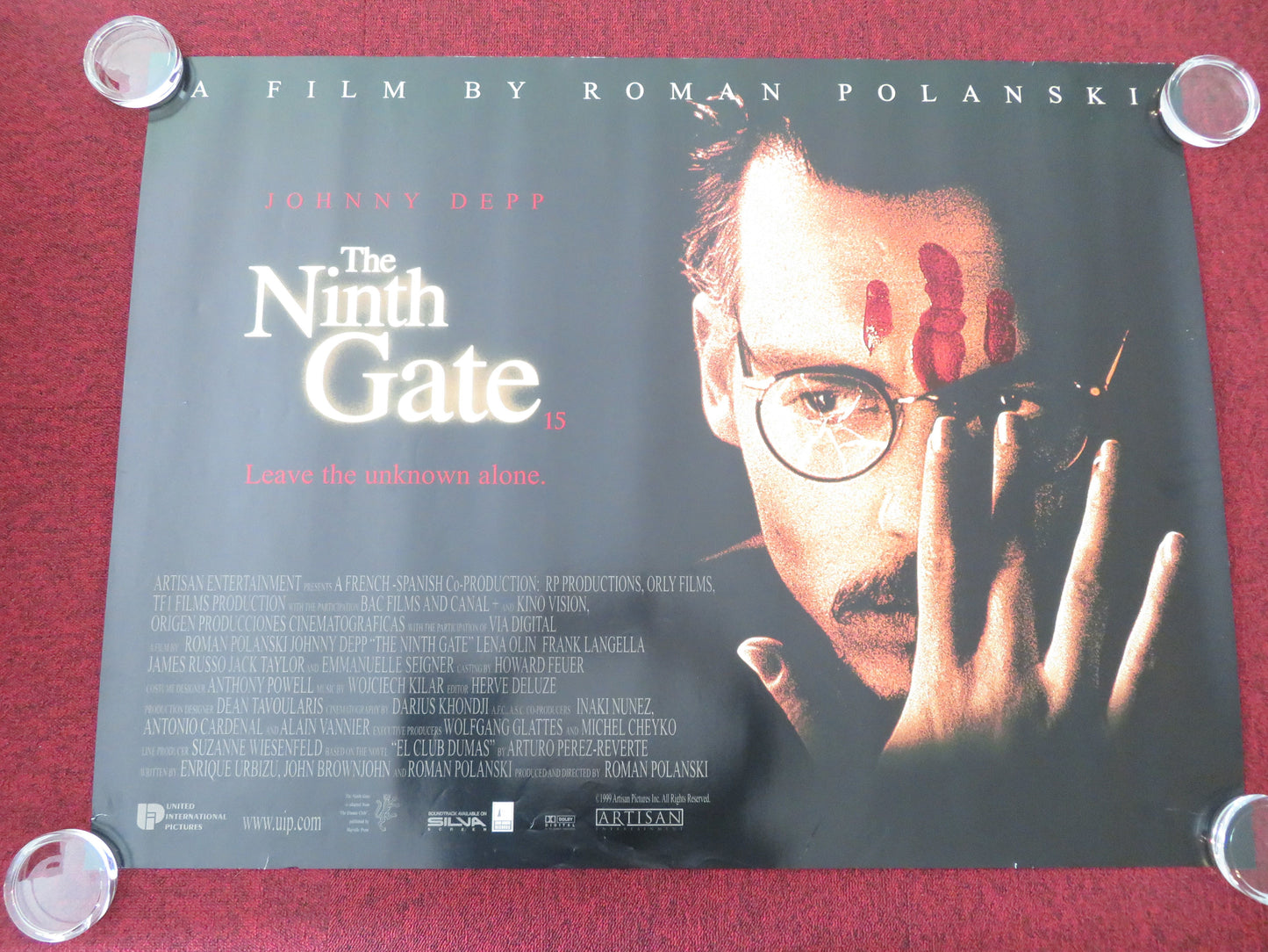The Ninth Gate UK Quad Rolled Poster Johnny Depp Frank Langella 1999
