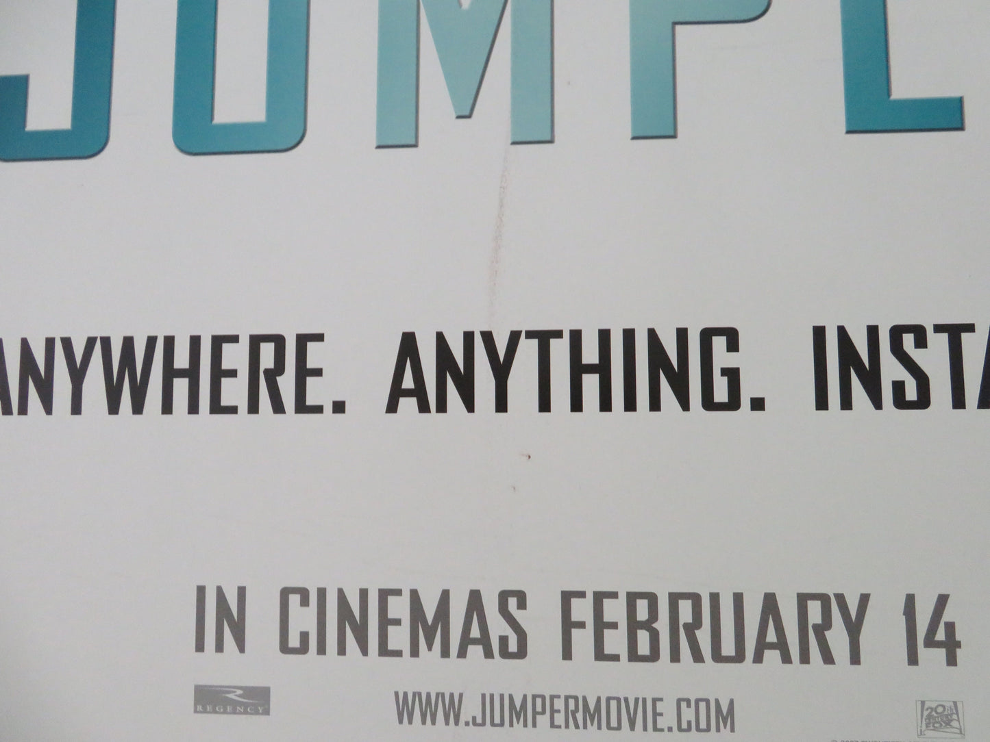 Jumper UK Quad Rolled Poster Hayden Christensen Samuel L. Jackson J. Bell 2008