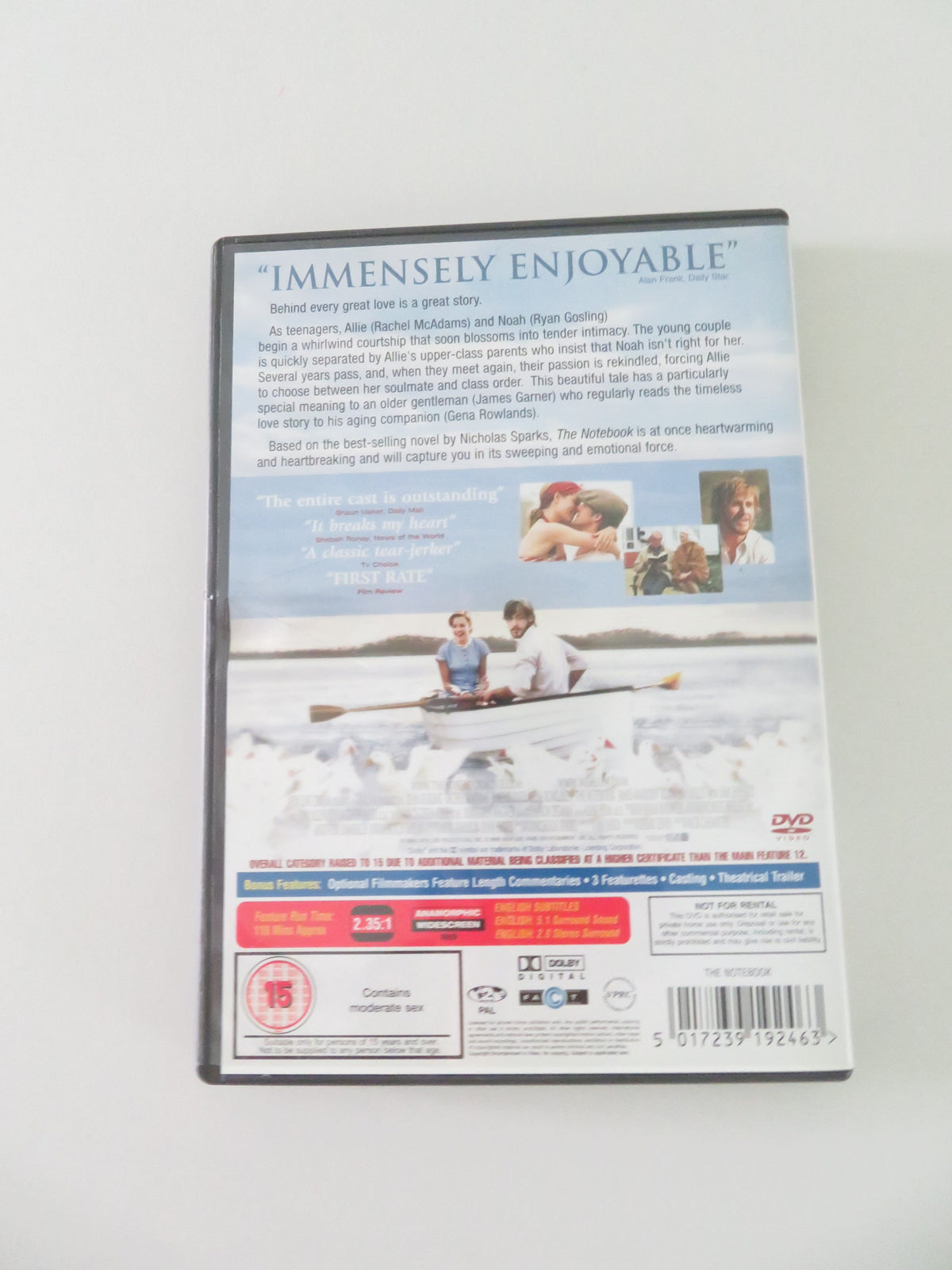 The Notebook (DVD) Gena Rowlands Ryan Gosling Rachel McAdams 2004 Region 2
