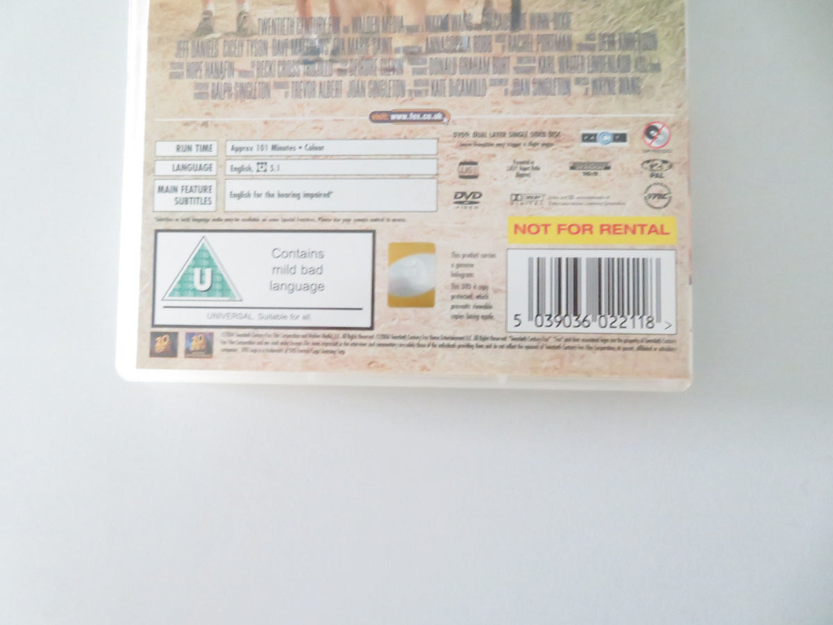 Because of Winn-Dixie (DVD) AnnaSophia Robb Jeff Daniels 2005 Region 2