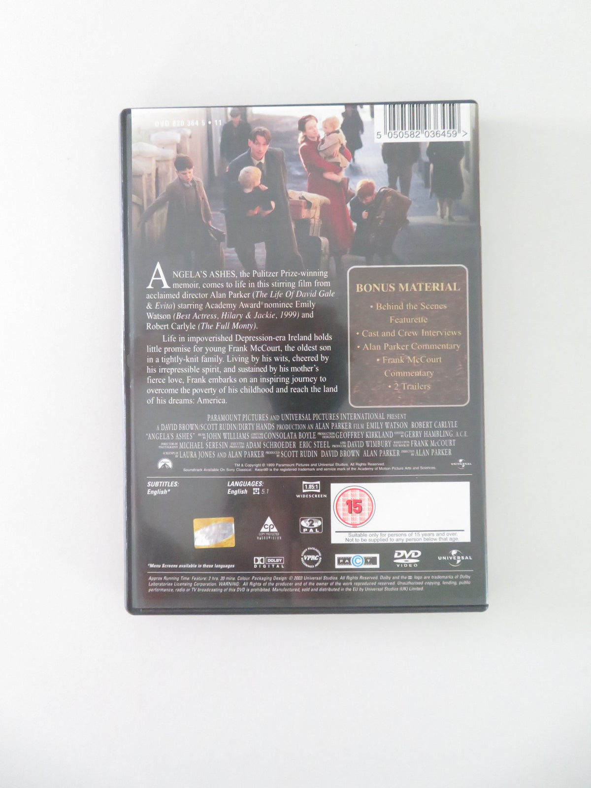 Angela's Ashes (DVD) Emily Watson Robert Carlyle 1999 Region 2
