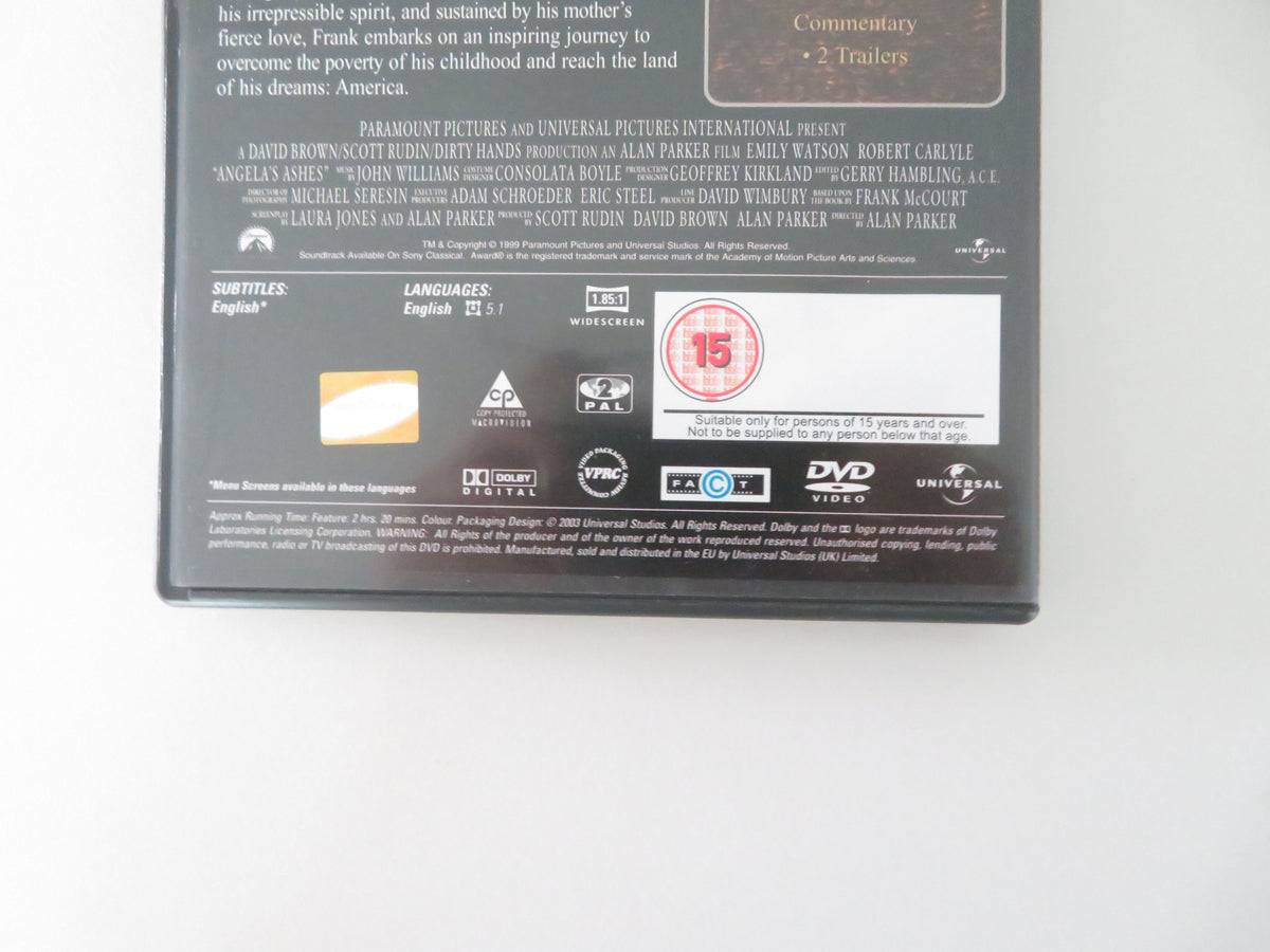 Angela's Ashes (DVD) Emily Watson Robert Carlyle 1999 Region 2