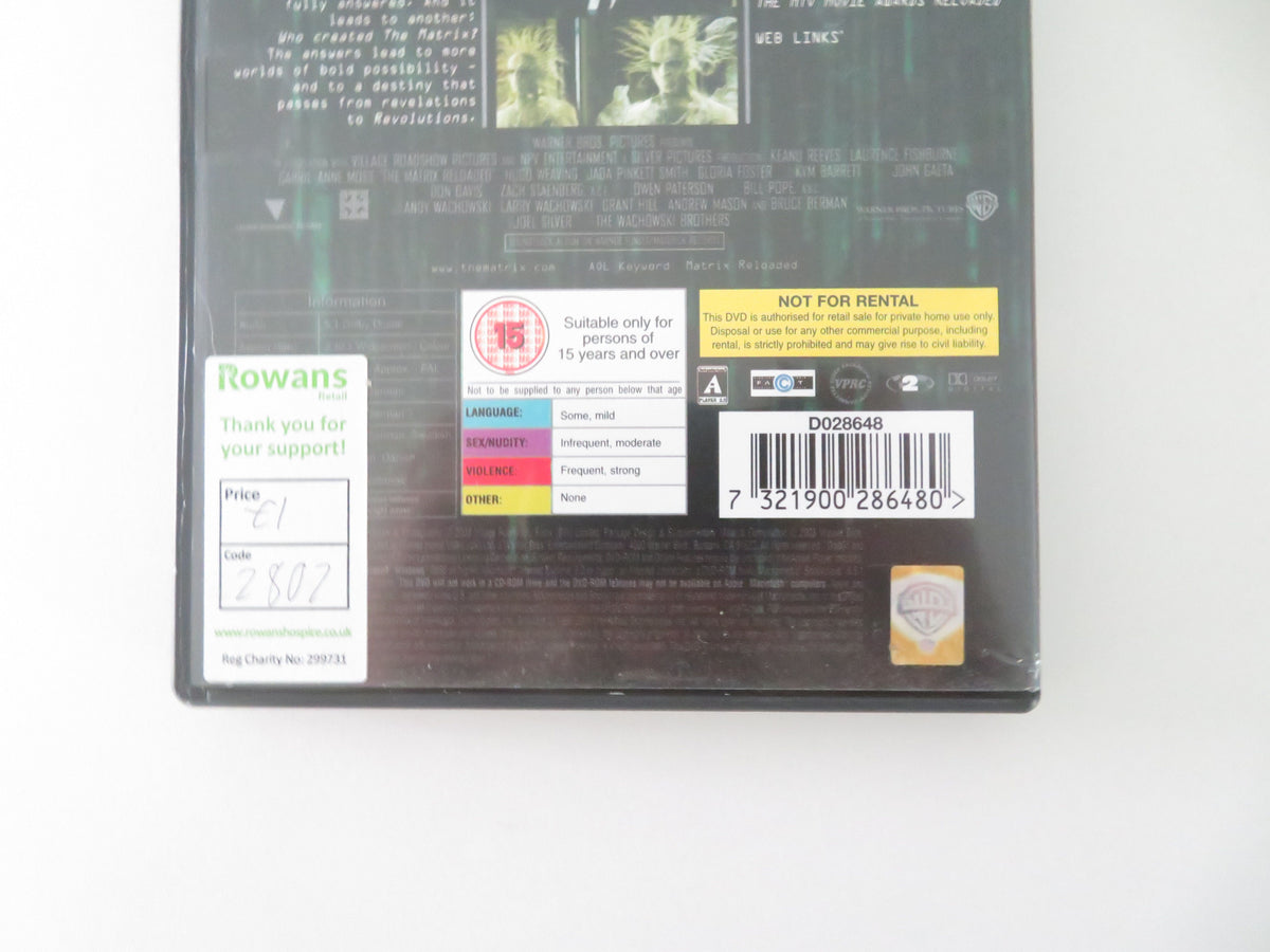 The Matrix Reloaded - 2 Disc (DVD) Keanu Reeves Laurence Fishburne 2003 Region 2