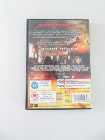Die Hard 4.0 (DVD) Bruce Willis Timothy Olyphant 2007 Region 2
