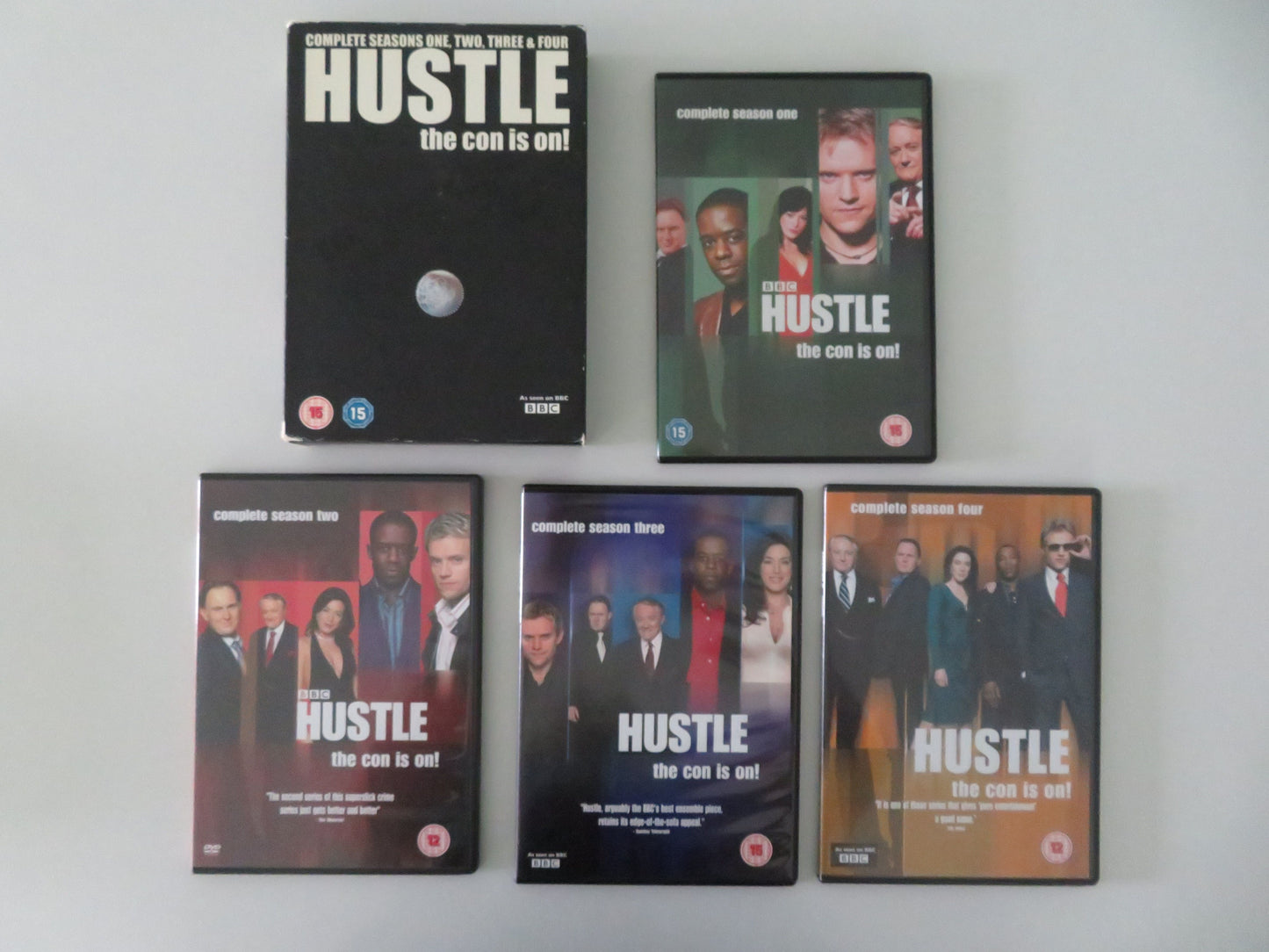 Hustle Complete Seasons, 1, 2, 3 and 4 (DVD BoxSet) R. Glenister 2004 Region 2