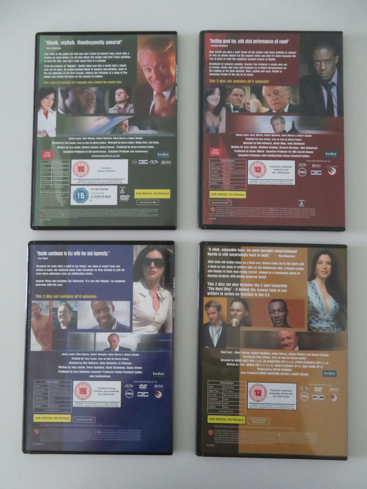 Hustle Complete Seasons, 1, 2, 3 and 4 (DVD BoxSet) R. Glenister 2004 Region 2