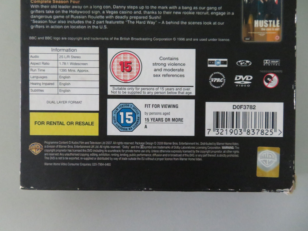 Hustle Complete Seasons, 1, 2, 3 and 4 (DVD BoxSet) R. Glenister 2004 Region 2