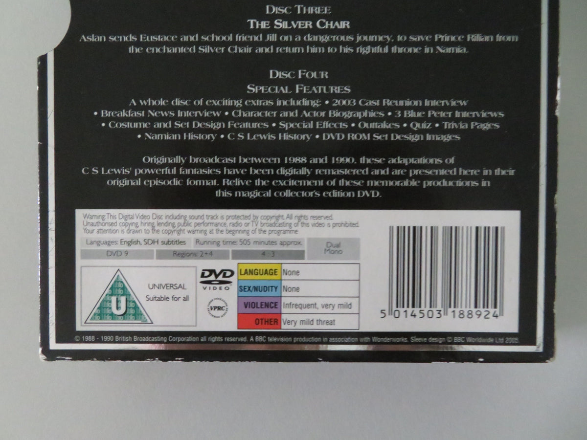 The Chronicles of Narnia Four Disc Collector's Ed. (DVD BoxSet) 1988 Region 2+4