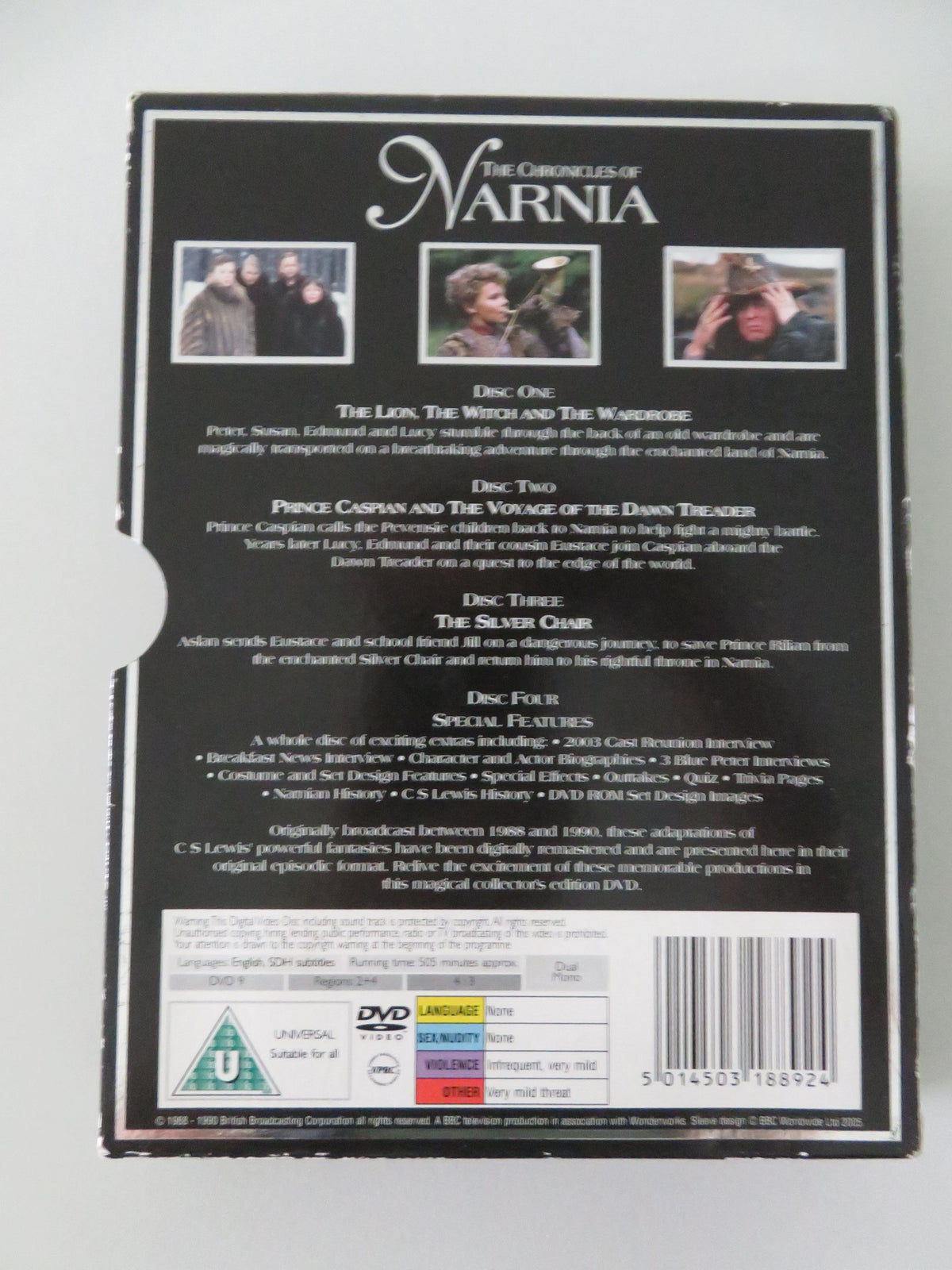 The Chronicles of Narnia Four Disc Collector's Ed. (DVD BoxSet) 1988 Region 2+4