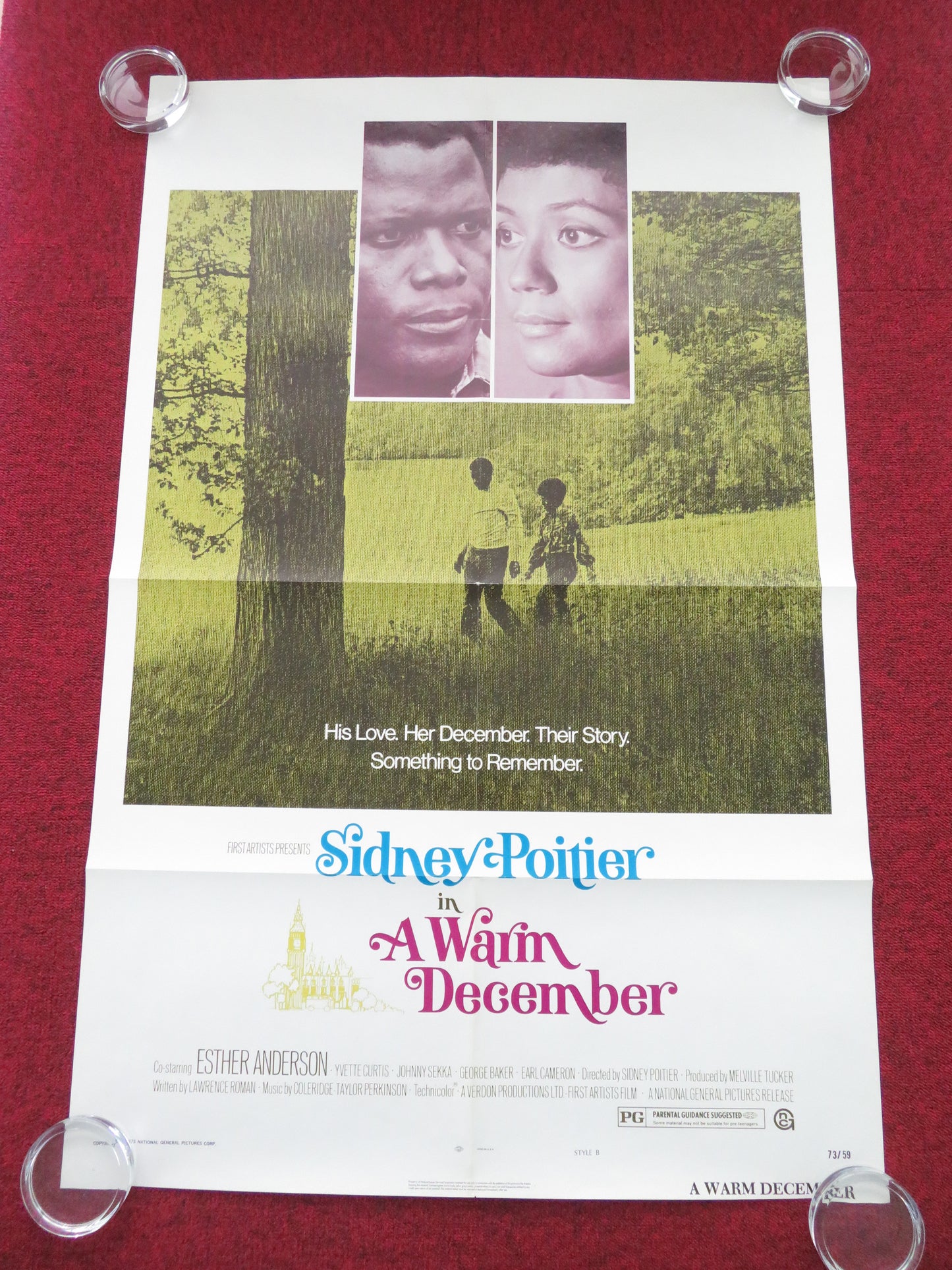 A Warm December Style B US One Sheet Rolled Poster Sidney Poitier Anderson 1973
