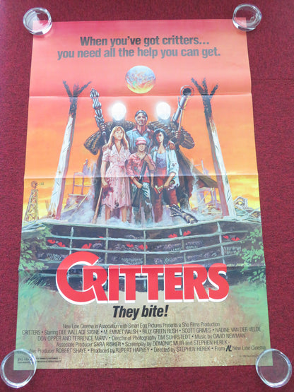 Critters US Tri Folded One Sheet Rolled Poster Dee Wallace M. Emmet Walsh 1986