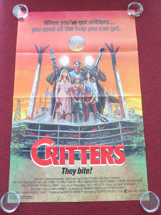 Critters US Tri Folded One Sheet Rolled Poster Dee Wallace M. Emmet Walsh 1986