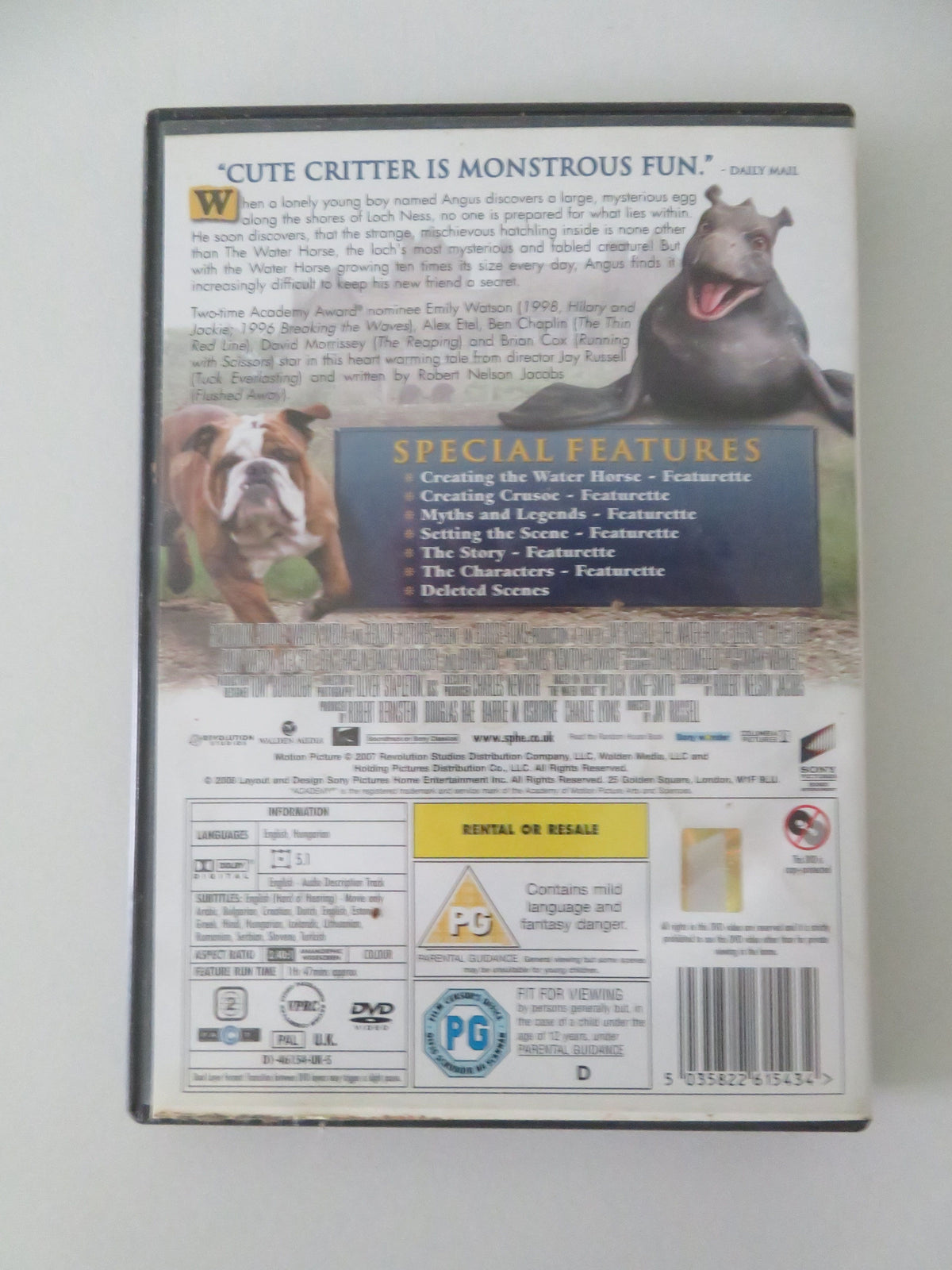 The Water Horse (DVD) Emily Watson David Morrissey Alex Etel 2007 Region 2