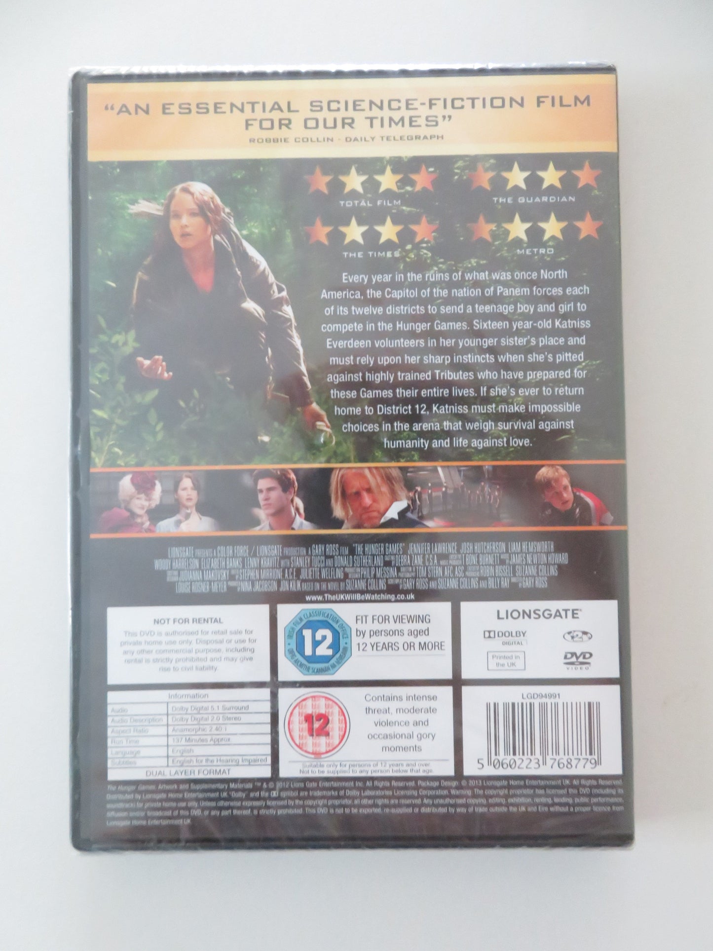 The Hunger Games - C (DVD) Jennifer Lawrence Josh Hutcherson 2012 Region 2