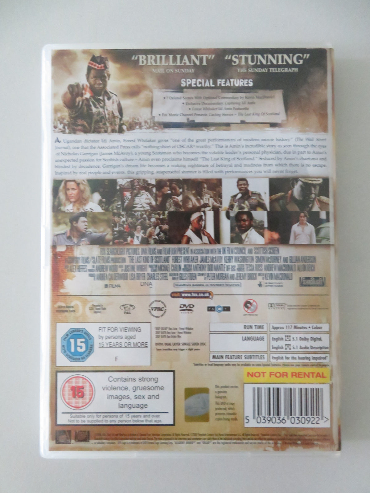 The Last King of Scotland (DVD) James McAvoy Gillian Anderson 2006 Region 2