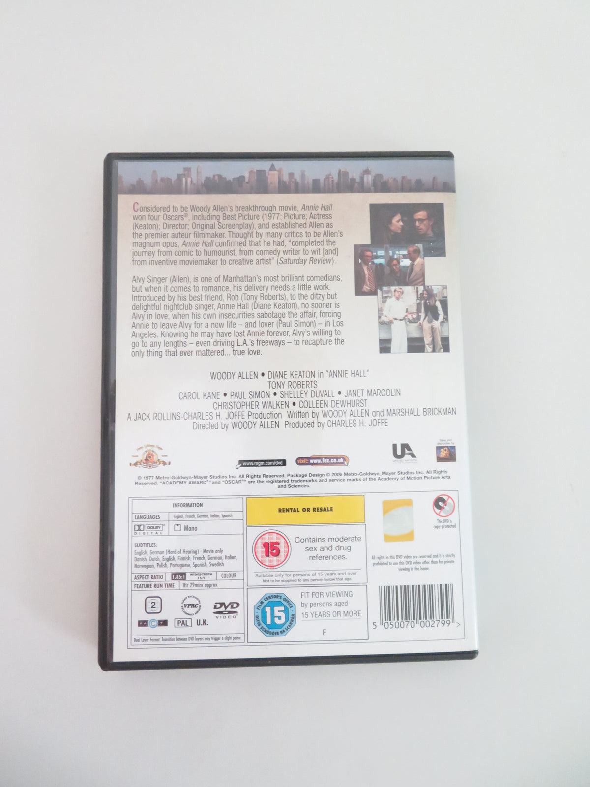 Annie Hall (DVD) Woody Allen Diane Keaton 1977 Region 2