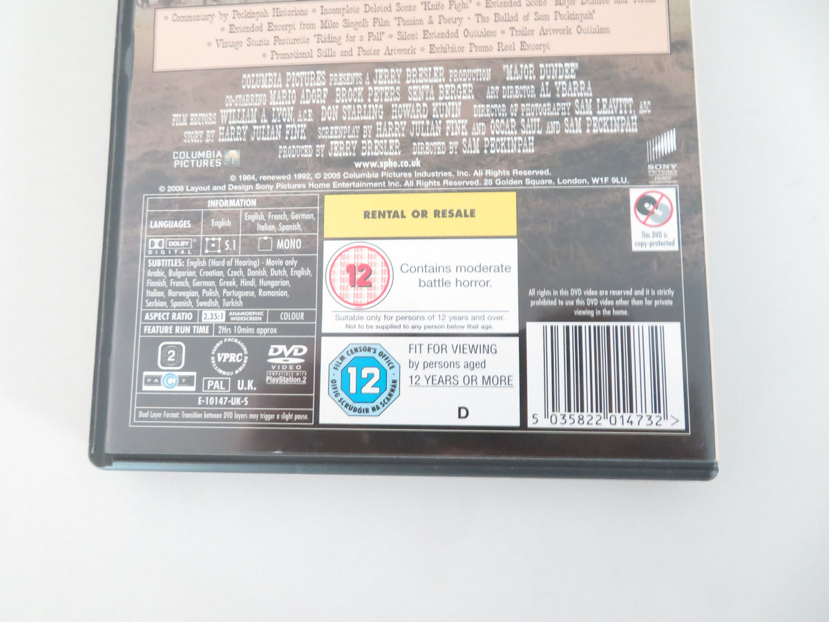 Major Dundee (DVD) Charlton Heston Richard Harris 1965 Region 2