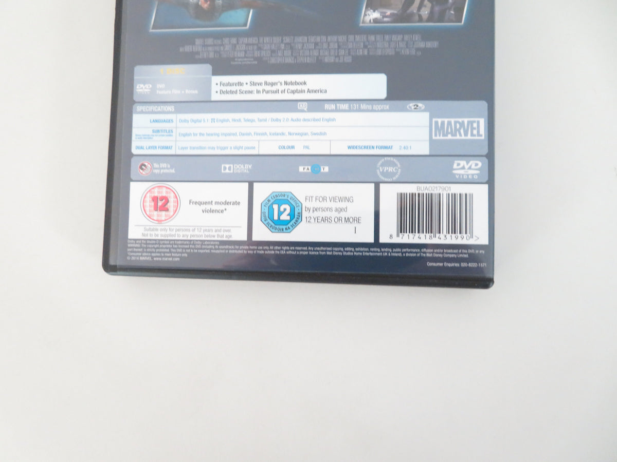Captain America: The Winter Soldier (DVD) Marvel Chris Evans 2014 Region 2
