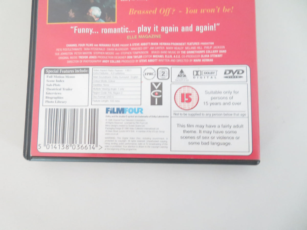 Brassed Off (DVD) Pete Postlethwaite Tara Fitzgerald 1996 Region 2