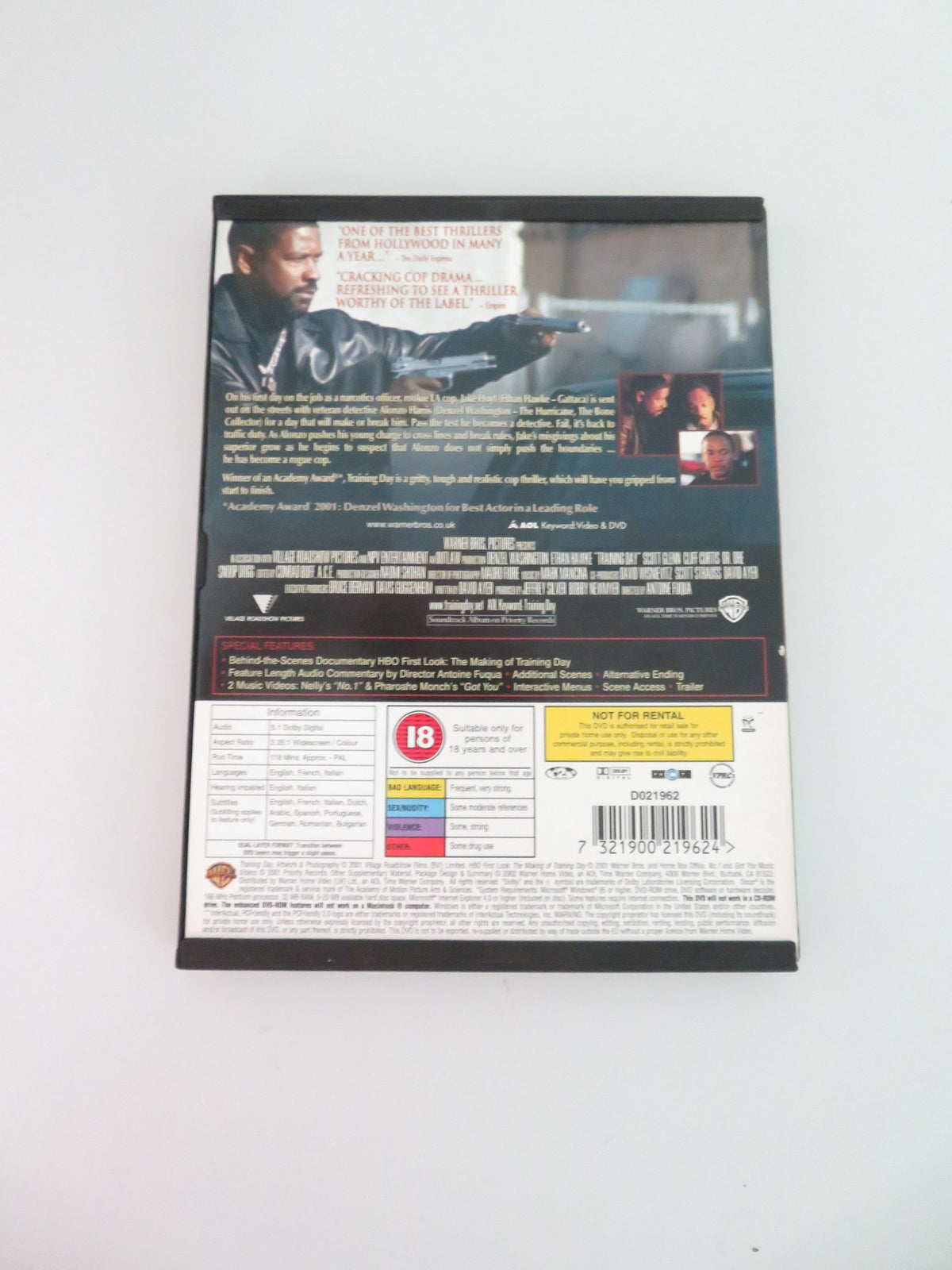 Training Day - B (DVD) Denzel Washington Ethan Hawke 2001 Region 2