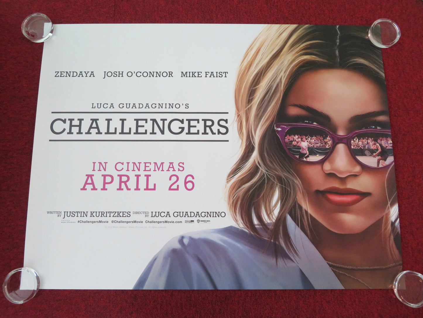 Challengers UK Quad Rolled Poster Zendaya Josh O'Connor Mike Faist 2024