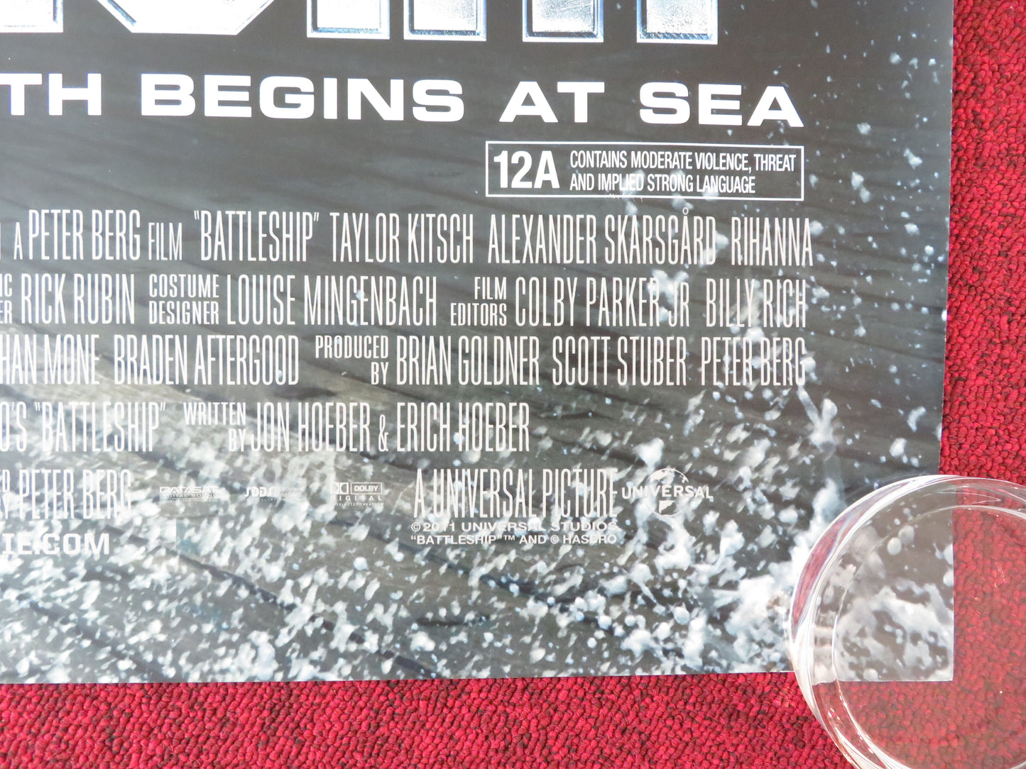Battleship UK Quad Rolled Poster Taylor Kitsch Alexander Skarsgard Rhianna 2012