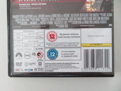 Jack Reacher: Never Go Back (DVD) Tom Cruise Cobie Smulders 2016 Region 2