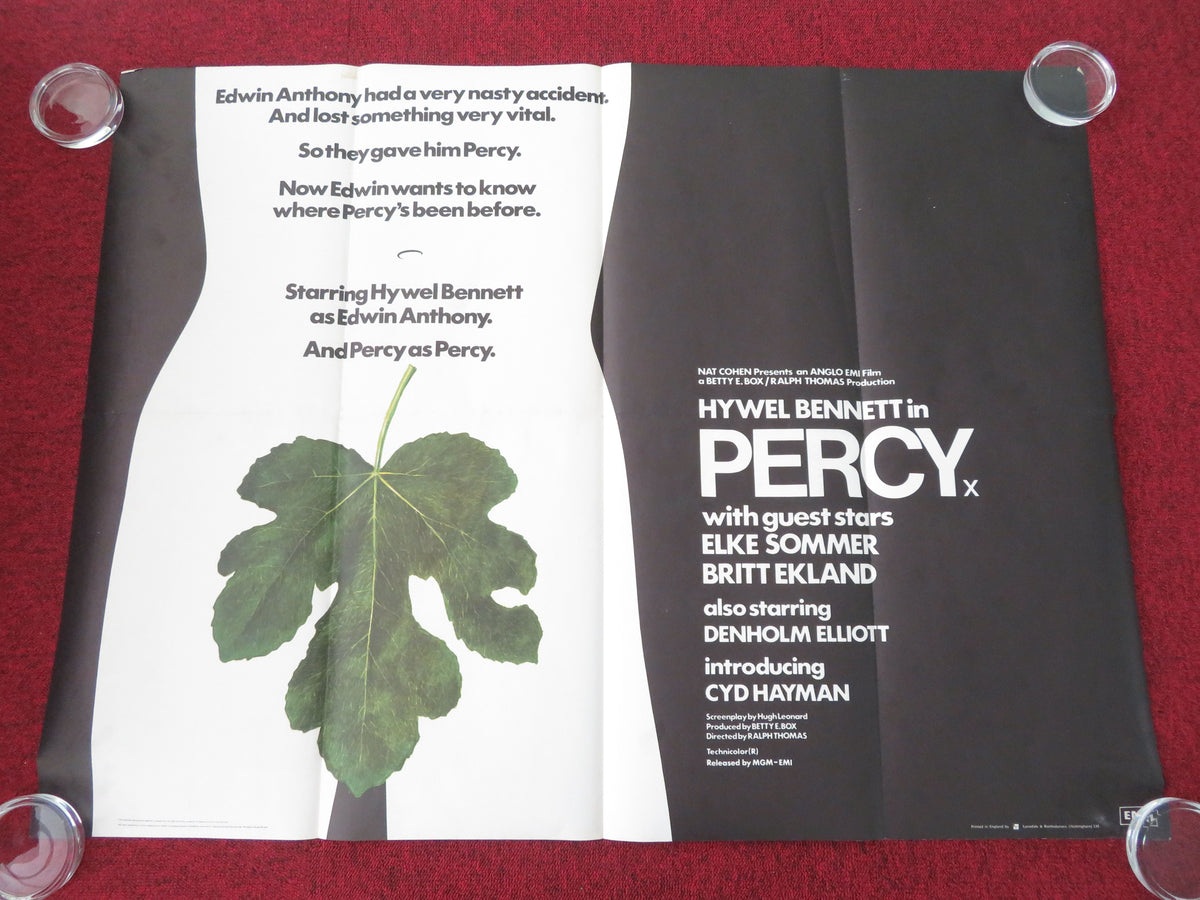 Percy UK Quad Rolled Poster Hywel Bennett Denholm Elliott 1971