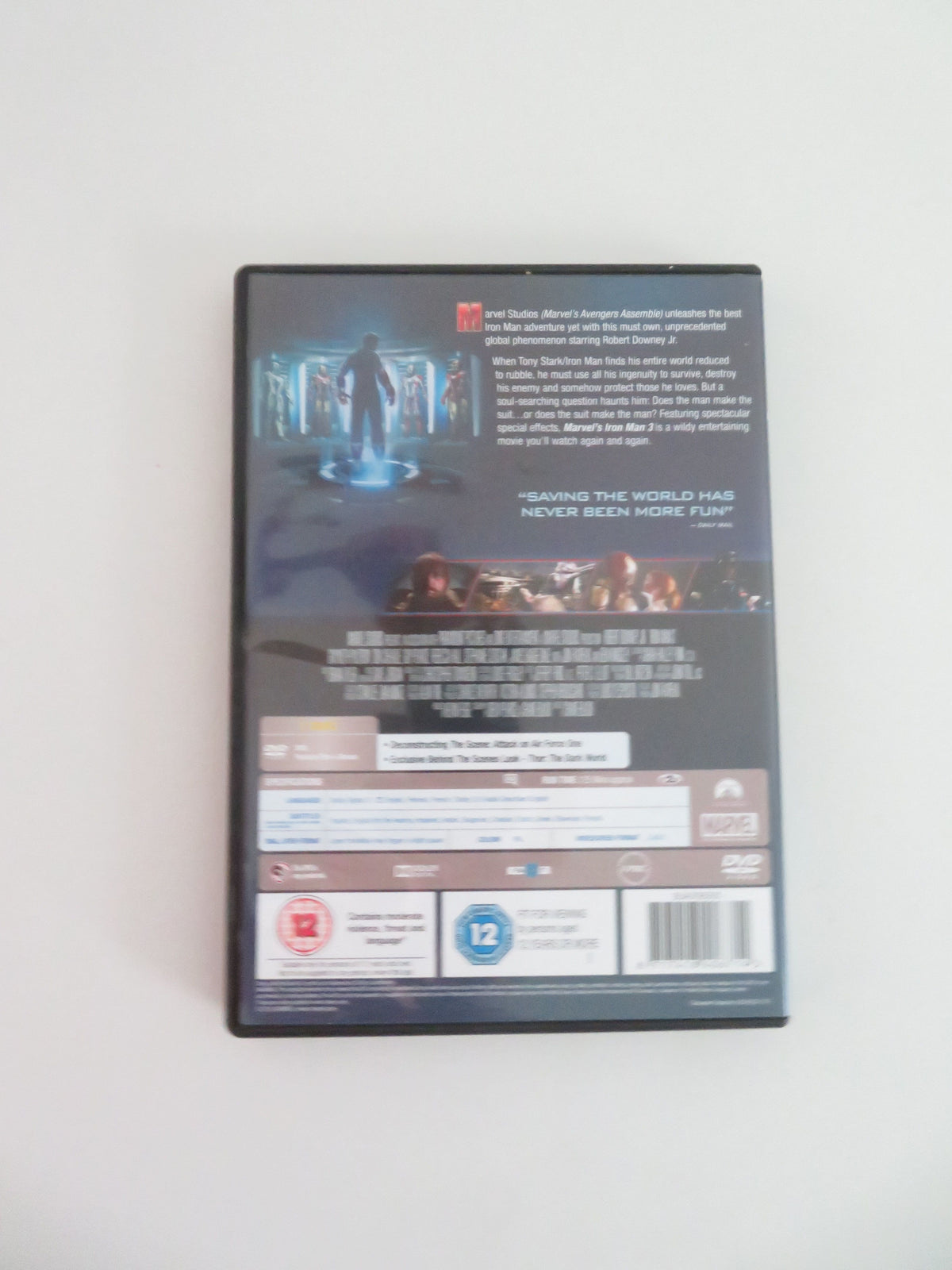 Iron Man 3 (DVD) Marvel Robert Downey Jr. Guy Pearce 2013 Region 2