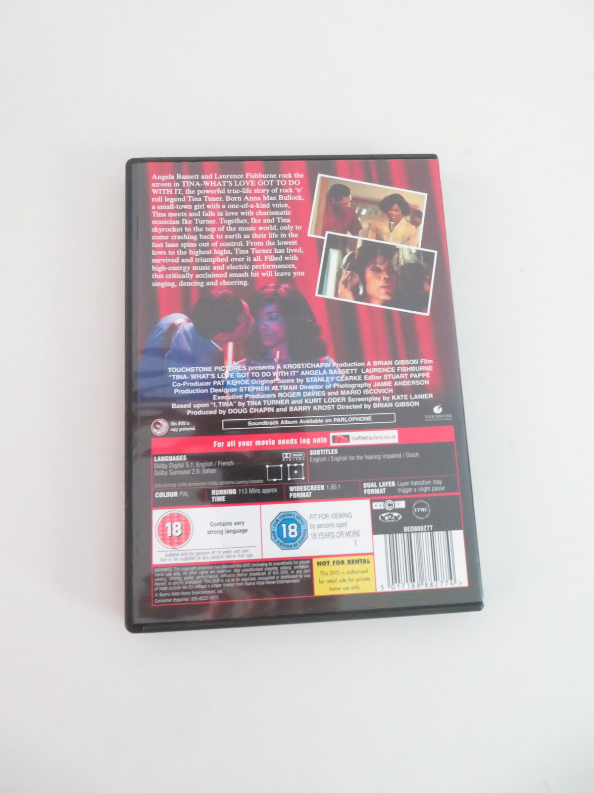 Tina What's Love Got to Do with It (DVD) Angela Bassett 1993 Region 2