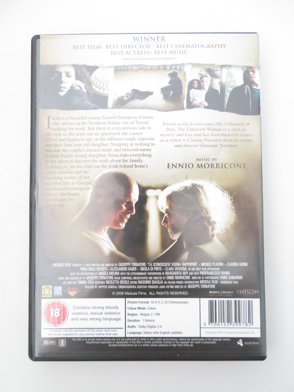 The Unknown Woman (DVD) Ksenia Rappoport Michele Placido 2006 Region 2