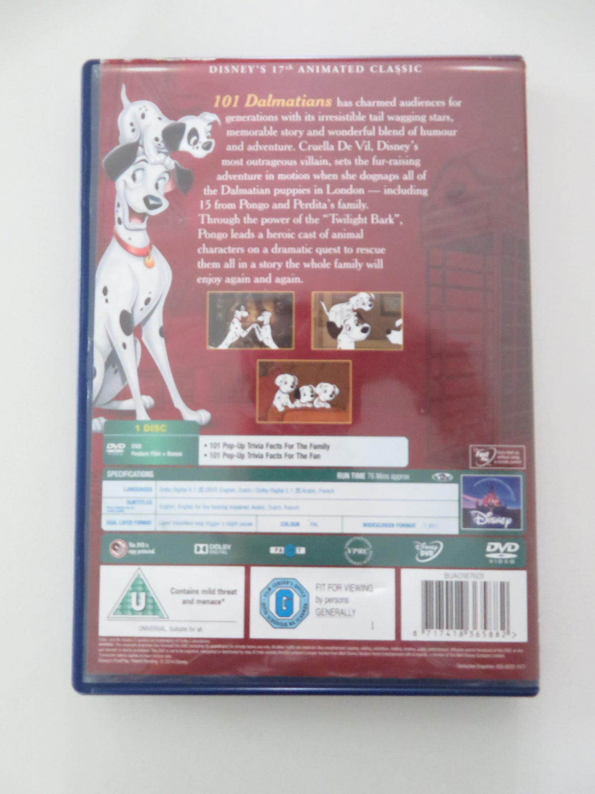 101 Dalmatians (DVD) Disney Rod Taylor Betty Lou Gerson 1961 Region 2 Movie posters
