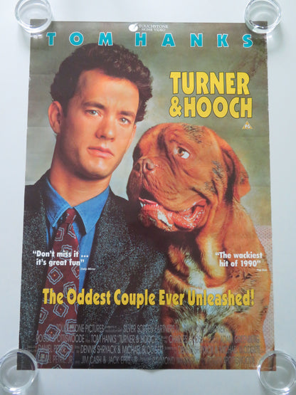 Turner & Hooch VHS Video Poster Rolled Tom Hanks Mare Winningham 1989