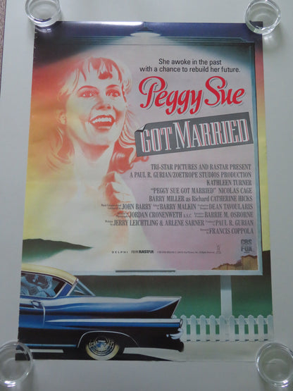 Peggy Sue Got Married VHS Video Poster Rolled Kathleen Turner Nicolas Cage 1986