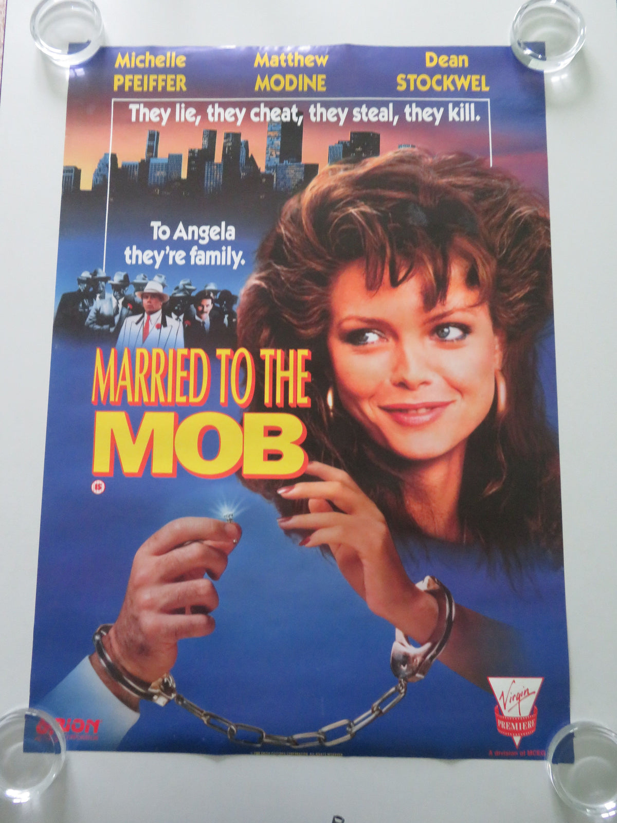 Married to the Mob VHS Video Poster Rolled Michelle Pfeiffer Alec Baldwin 1988