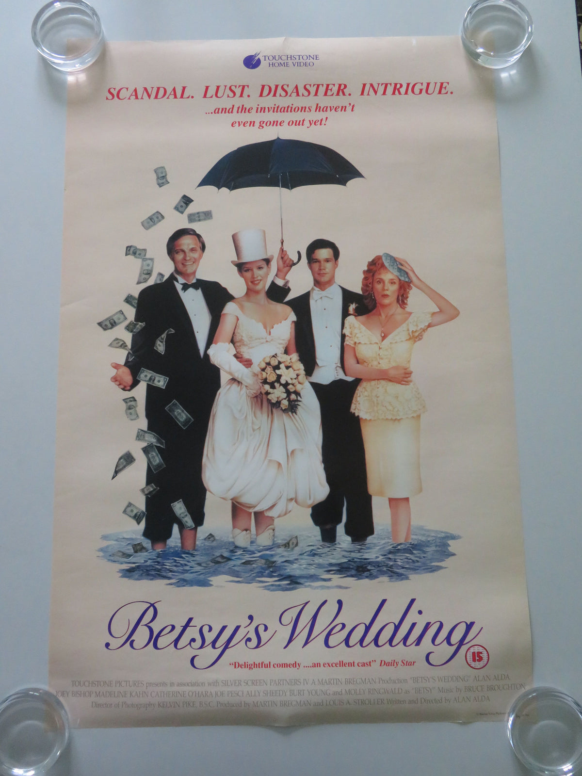 Betsy's Wedding VHS Video Poster Rolled Alan Alda Molly Ringwald J. Bishop 1990