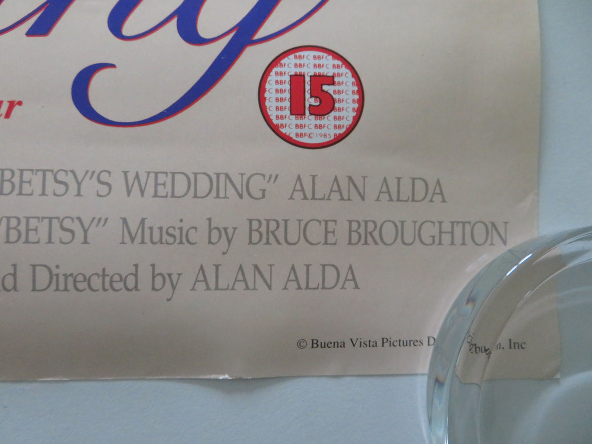 Betsy's Wedding VHS Video Poster Rolled Alan Alda Molly Ringwald J. Bishop 1990