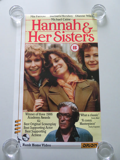 Hannah and Her Sisters VHS Video Poster Rolled Mia Farrow Michael Caine 1986