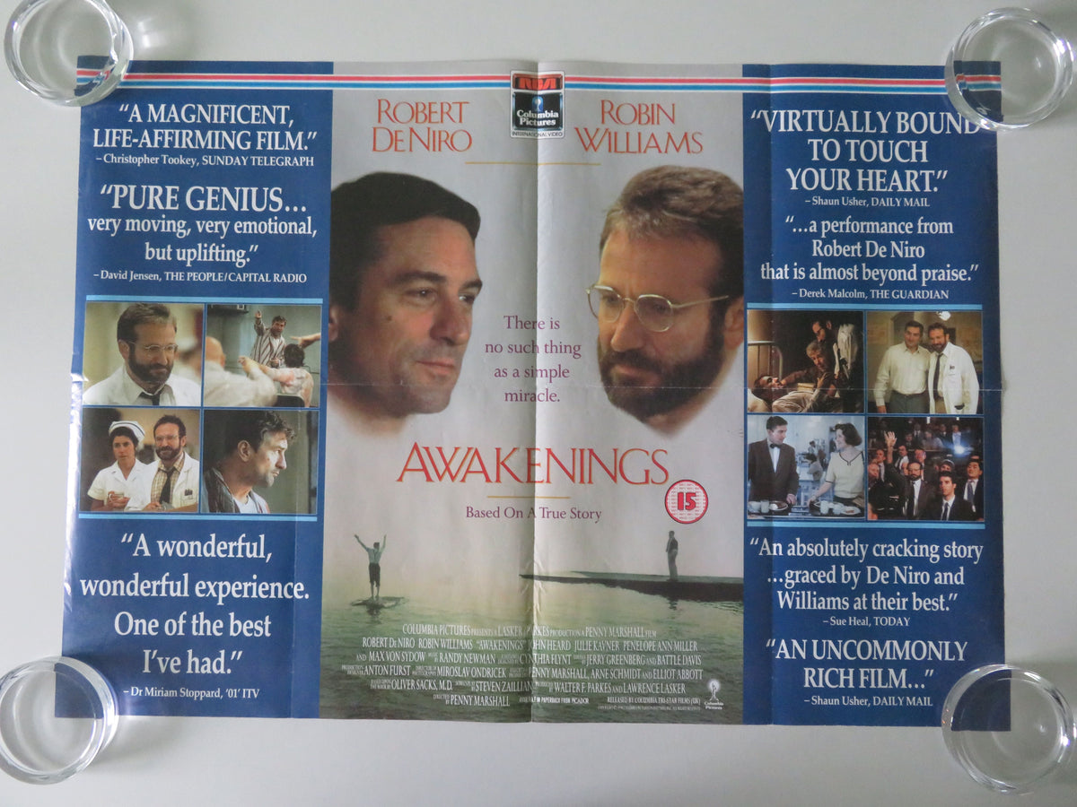 Awakenings VHS Video Poster Rolled Robert De Niro Robin Williams 1990