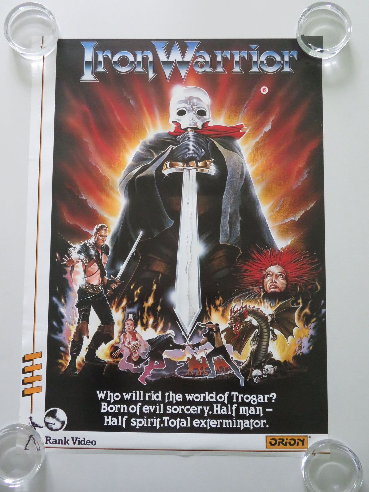 Iron Warrior VHS Video Poster Rolled Miles O'Keeffe Savina Gersak 1987