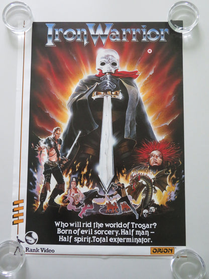Iron Warrior VHS Video Poster Rolled Miles O'Keeffe Savina Gersak 1987