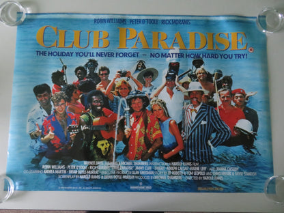 Club Paradise VHS Video Poster Rolled Robin Williams Peter O'Toole 1986