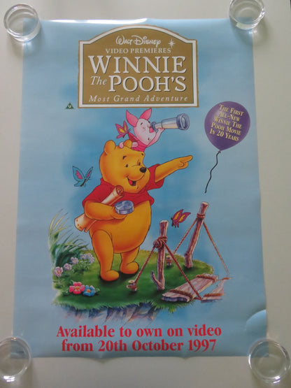 Winnie the Pooh's Most Grand Adventure VHS Video Poster Rolled Disney 1997