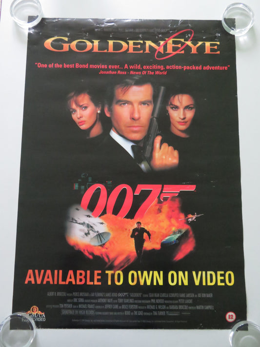 GoldenEye VHS Video Poster Rolled 007 James Bond Pierce Brosnan Sean Bean 1995