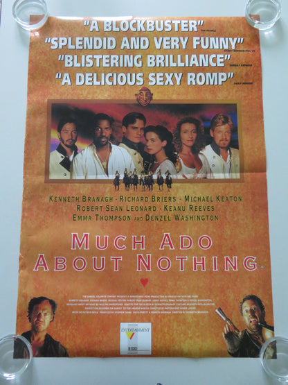 Much Ado About Nothing VHS Video Poster Rolled Kenneth Branagh Keanu Reeves 1993