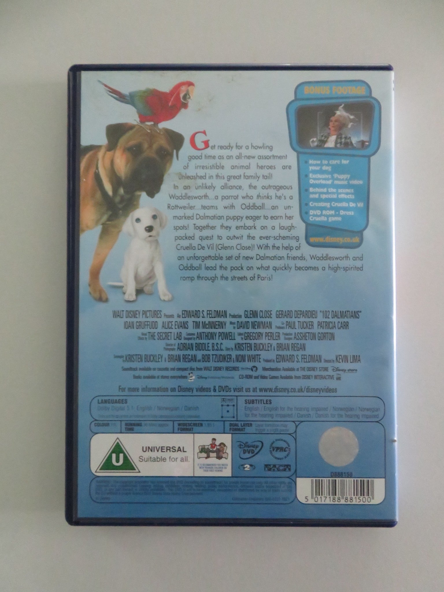 102 DALMATIONS (DVD) DISNEY GLENN CLOSE ERIC IDLE 2000 REGION 2 Movie posters