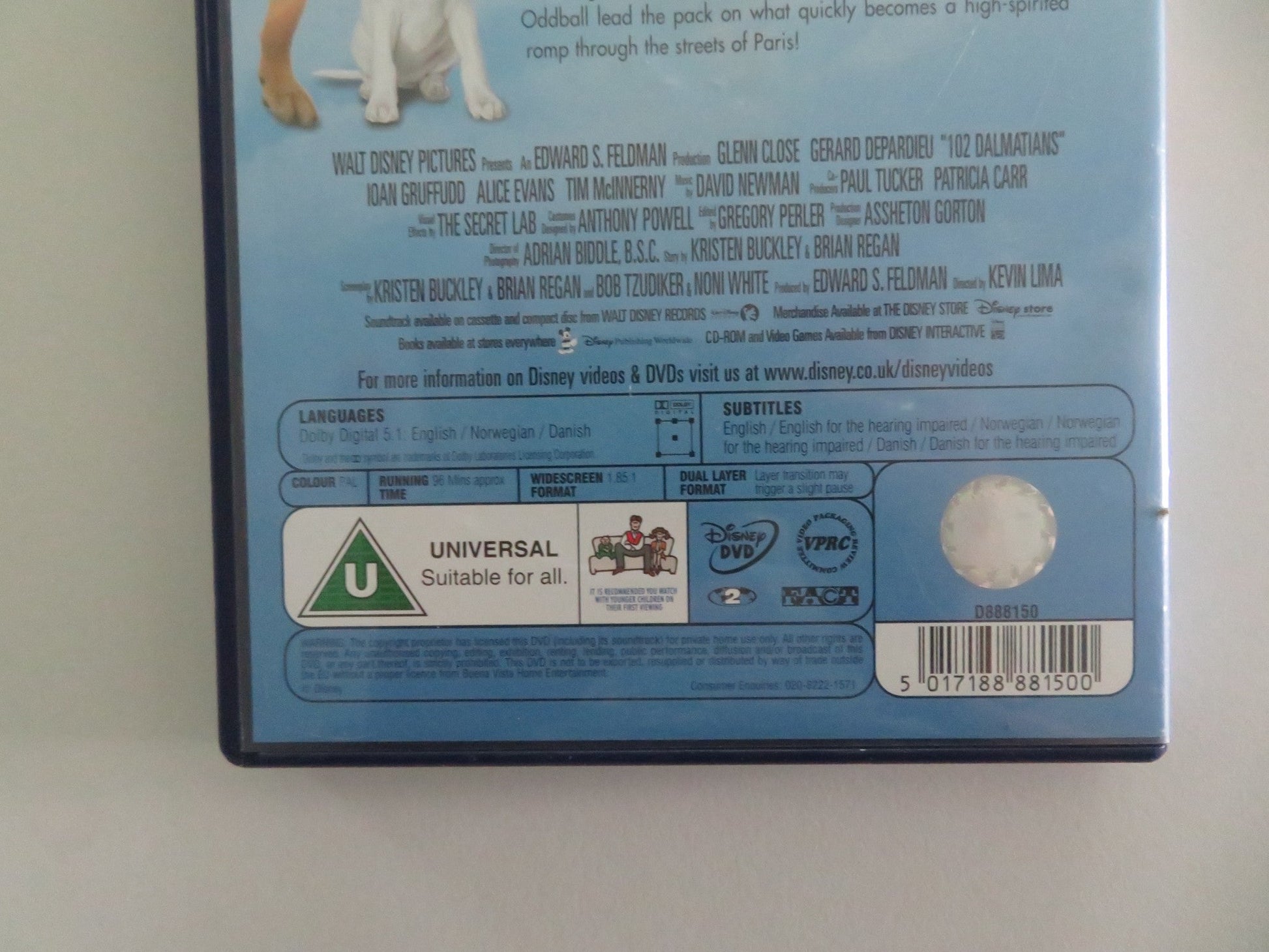 102 DALMATIONS (DVD) DISNEY GLENN CLOSE ERIC IDLE 2000 REGION 2 Movie posters