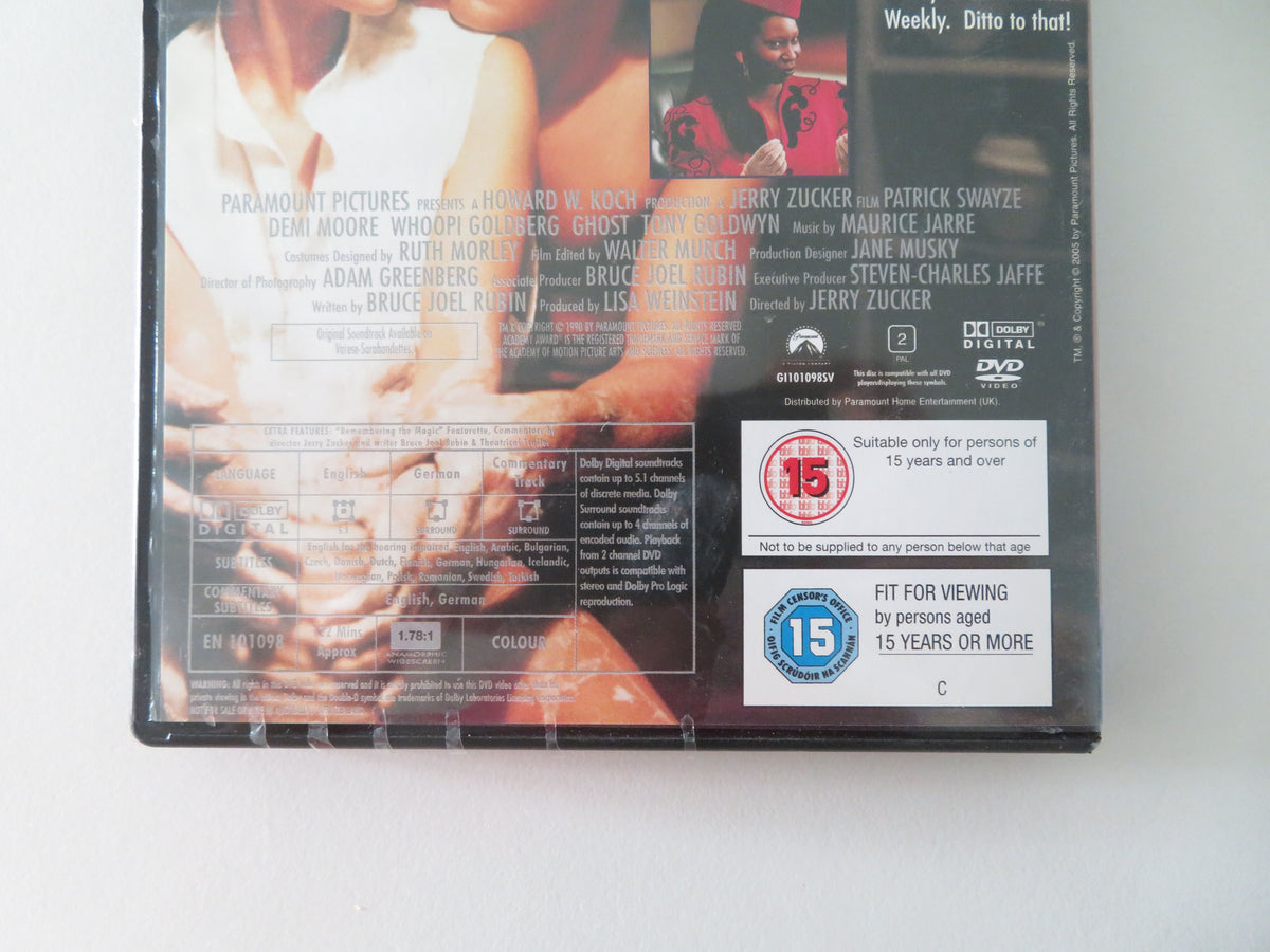 Ghost (DVD) Patrick Swayze Demi Moore 1990 Region 2