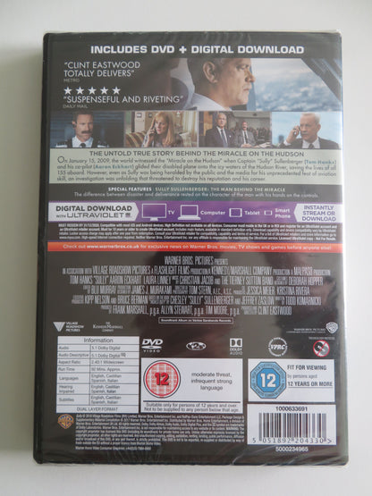 Sully (DVD) Tom Hanks Aaron Eckhart Laura Linney 2016 Region 2