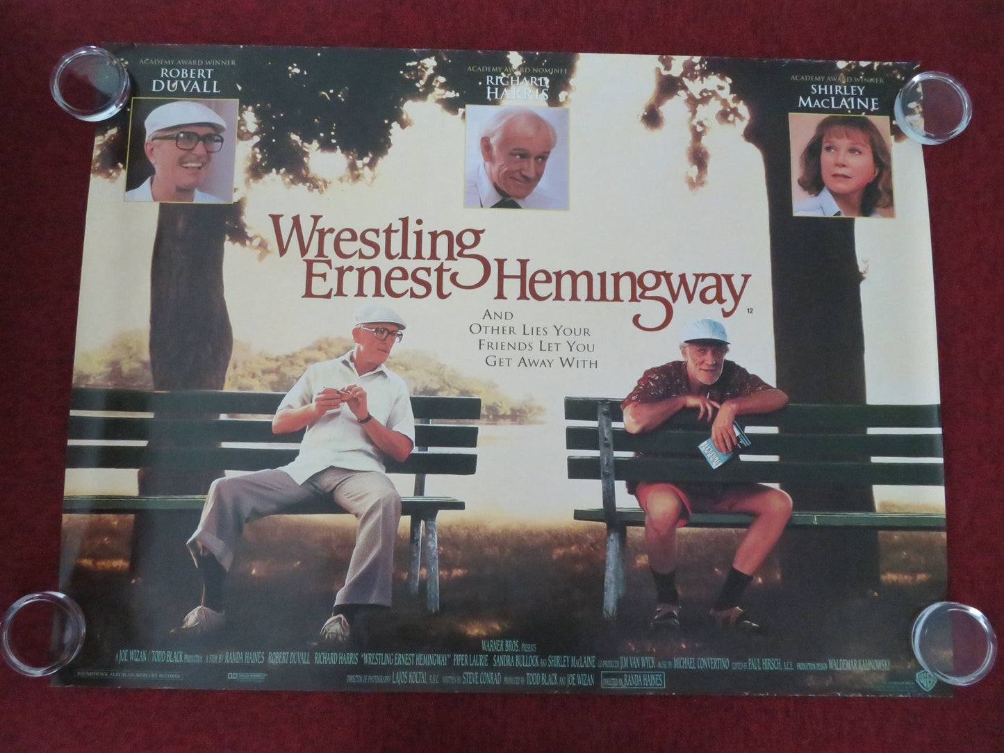 Wrestling Ernest Hemingway UK Quad Rolled Poster Robert Duvall R. Harris 1993